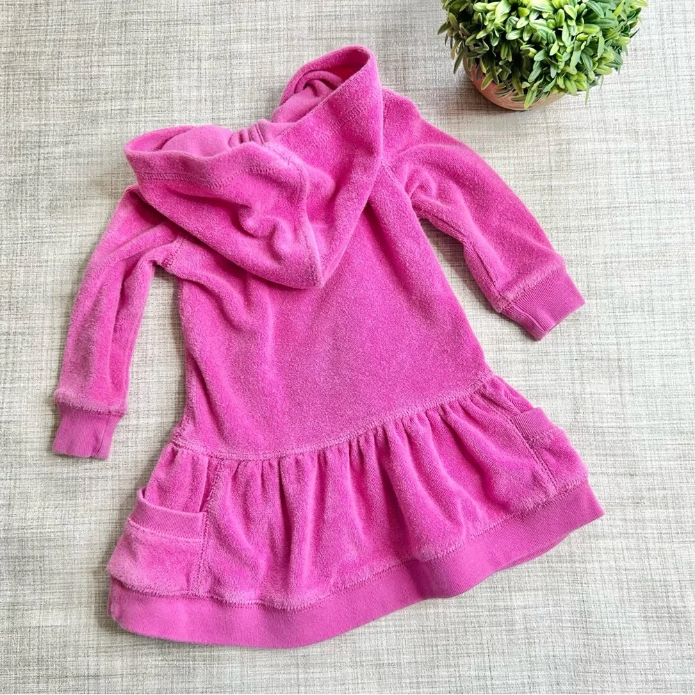 Ralph Lauren bubblegum pink cotton terrycloth hoodie tennis dress, long sleeve